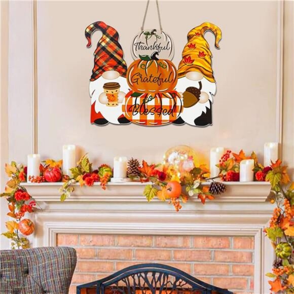 Reversible Fall Thanksgiving Decor/Christmas Decorations for Home Indoor - Picture 2 of 8